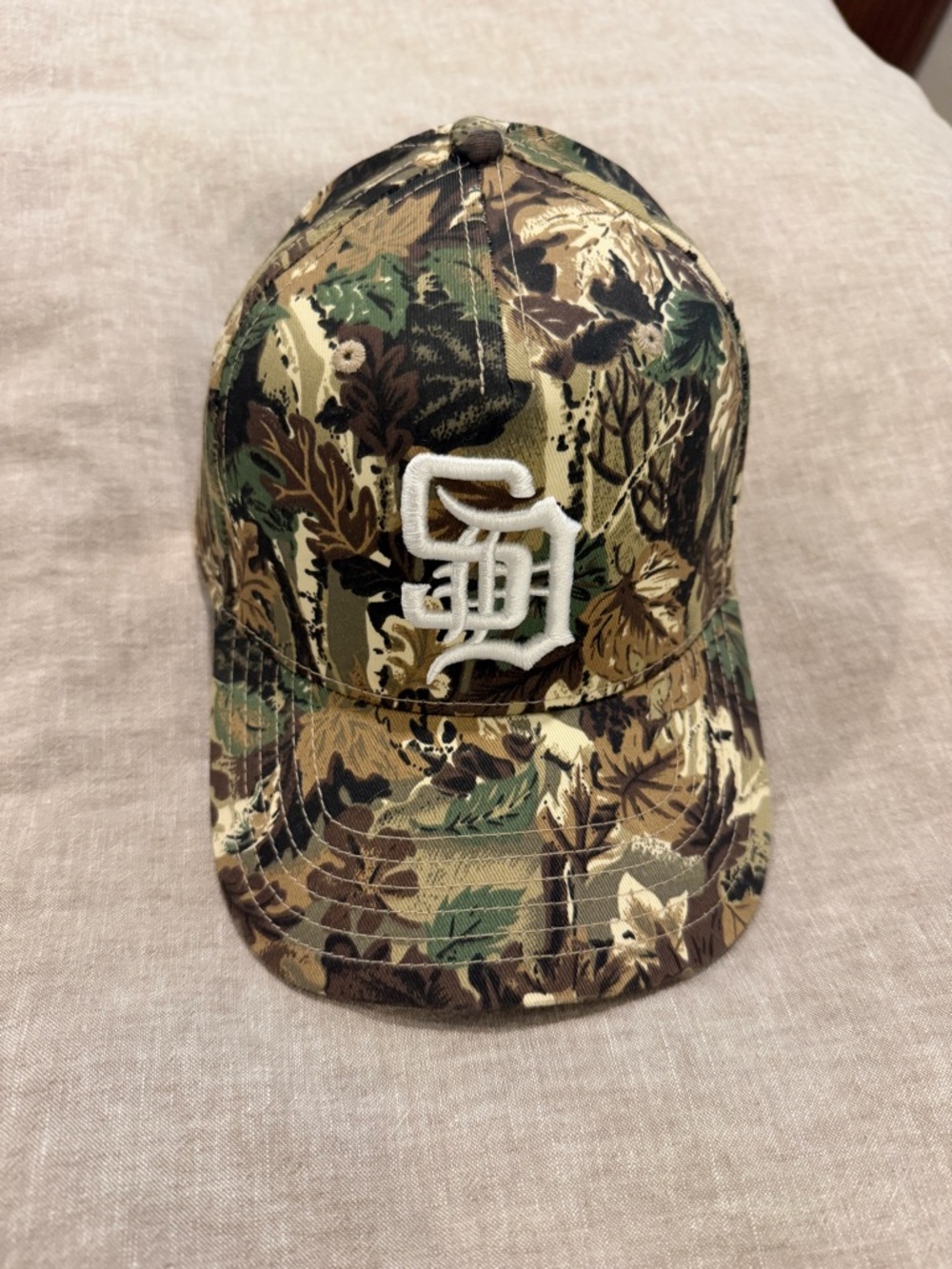 San Diego Padres Baseball Hat - Camo with White Embroidered Initials